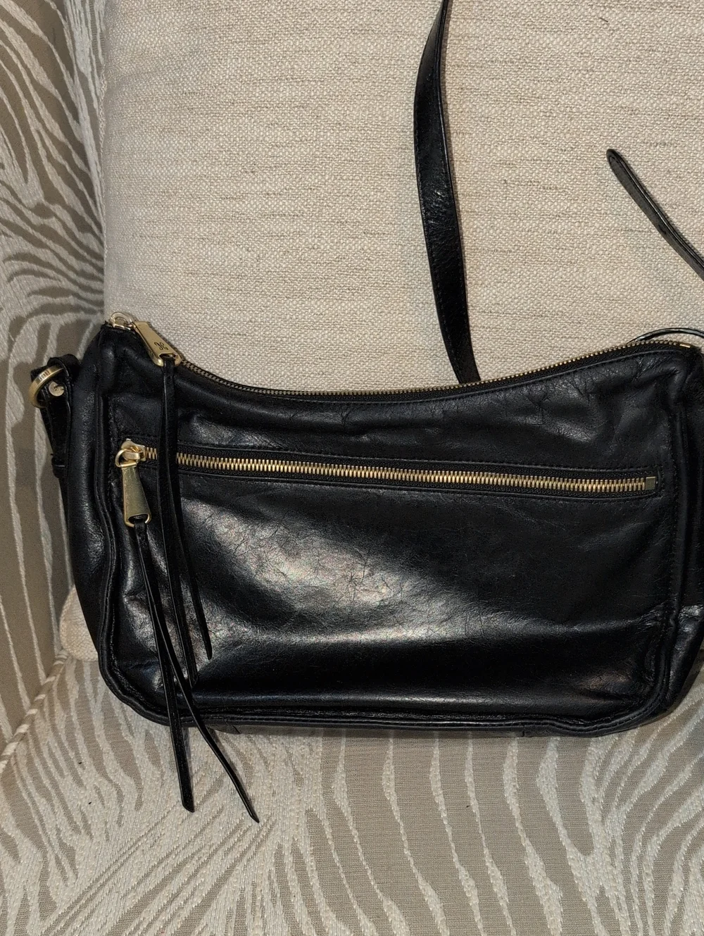 HOBO Karder Black Leather Crossbody Shoulder Bag - Retired